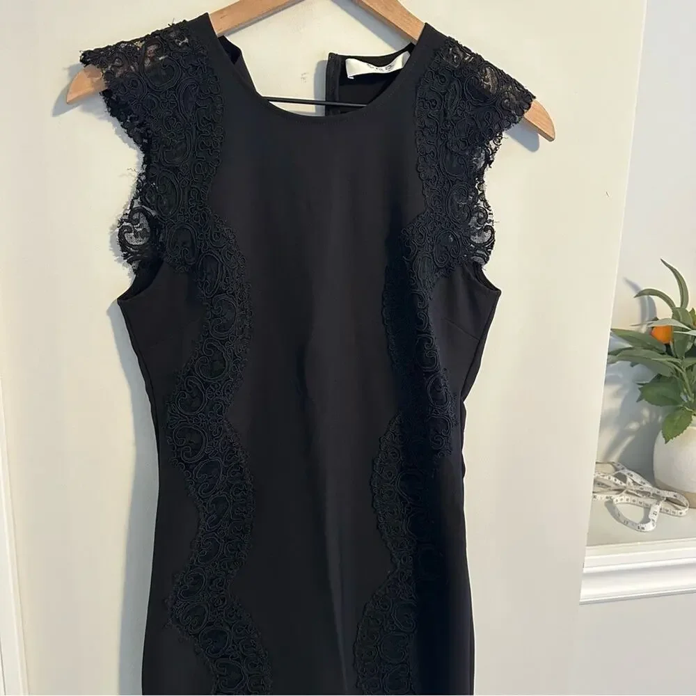 Sea New York Black Lace Maxi Dress Small